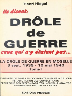 cover image of La Drôle de guerre en Moselle (1)